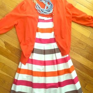 Nine West Orange and Pink Striped Sundress